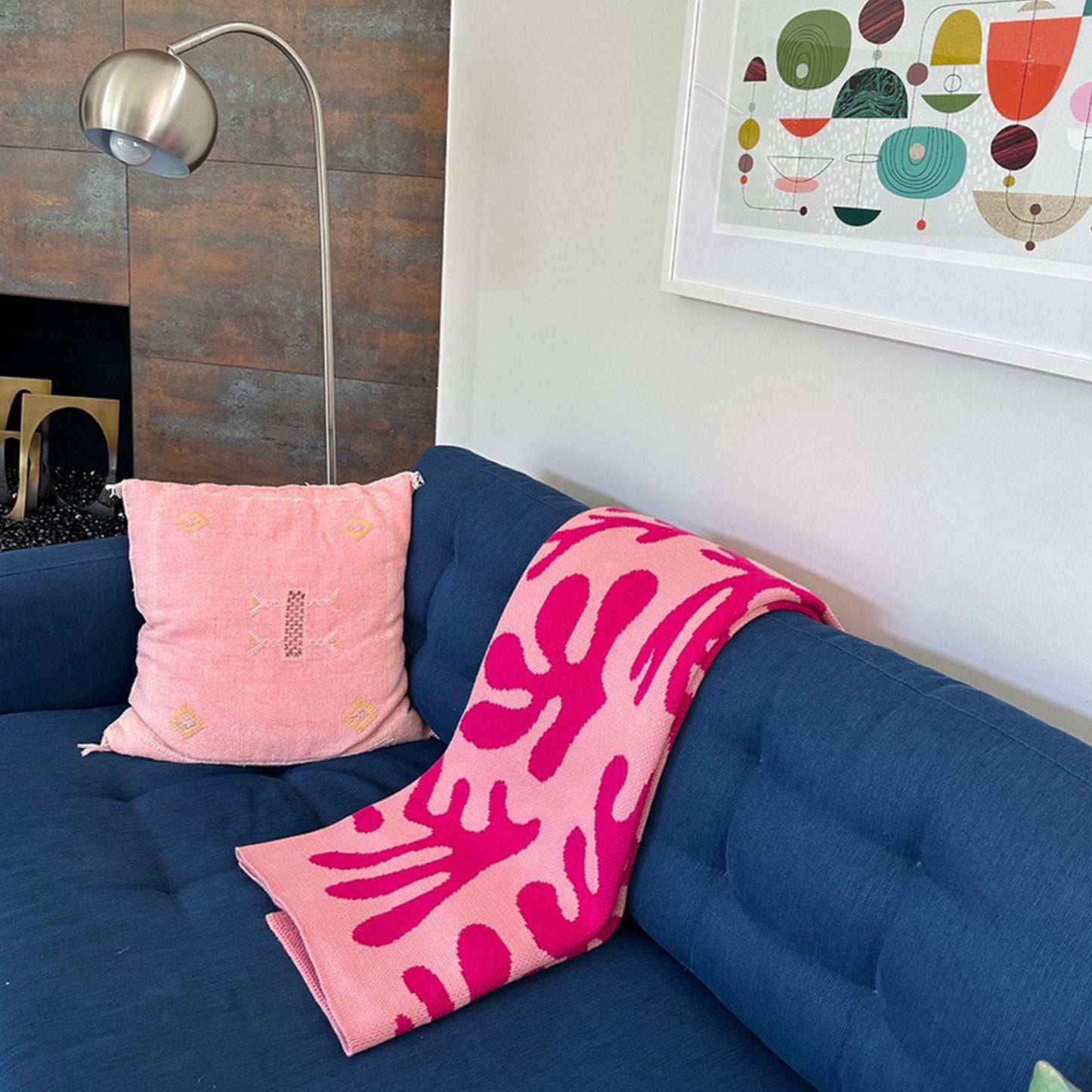 The Matisse Throw Blanket | Fuchsia | Egyptian Cotton