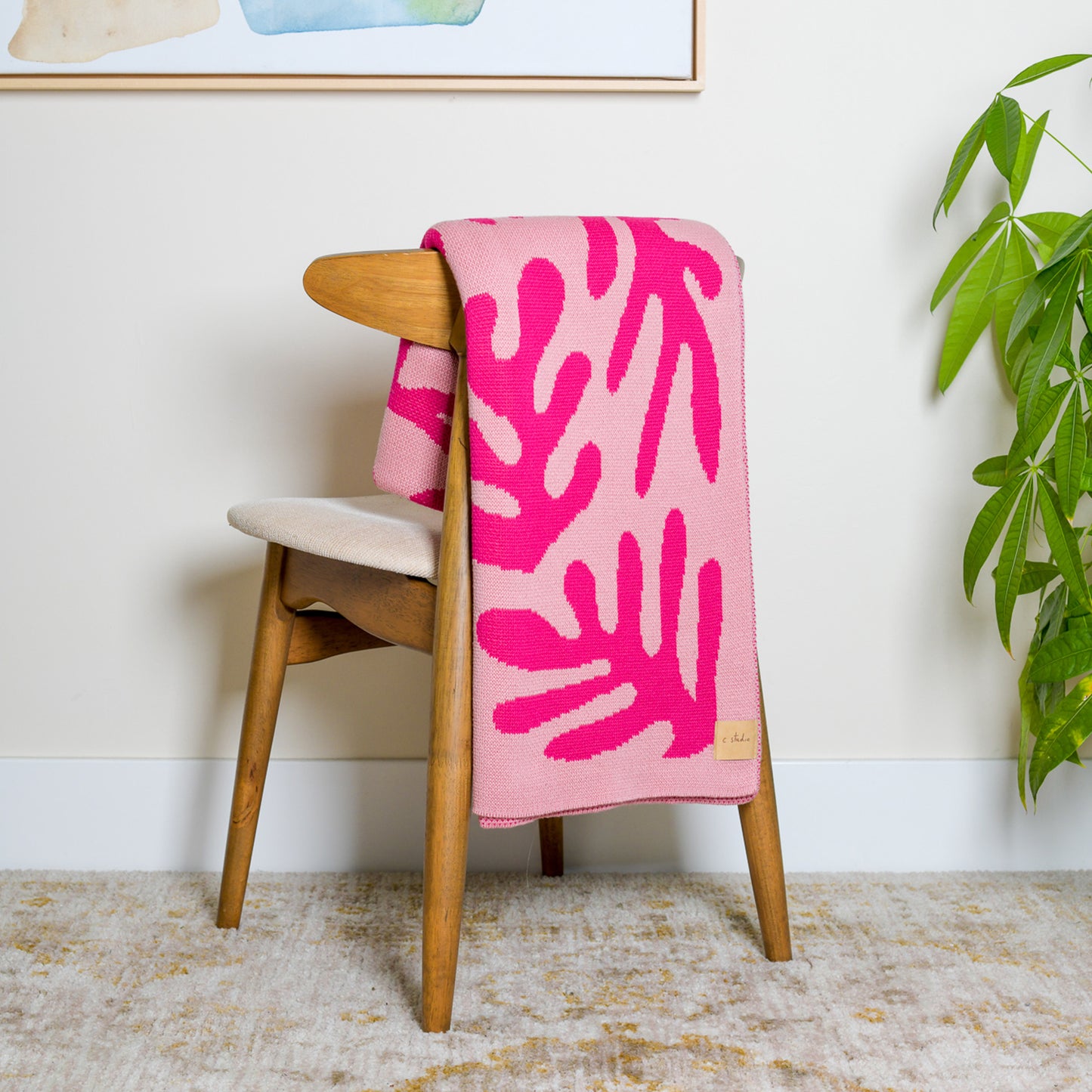 The Matisse Throw Blanket | Fuchsia | Egyptian Cotton