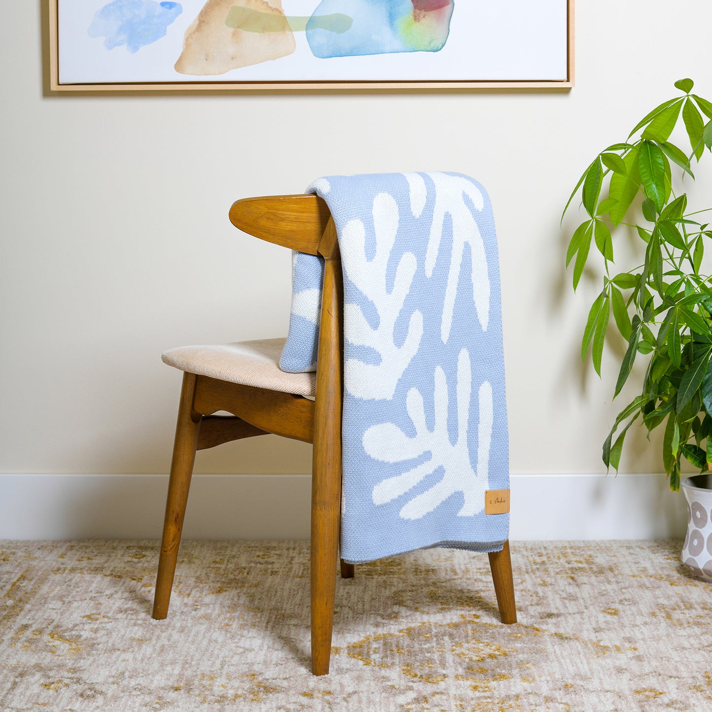The Matisse Throw Blanket | Blue | Egyptian Cotton