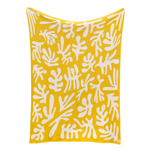The Matisse Throw Blanket | Yellow | Egyptian Cotton